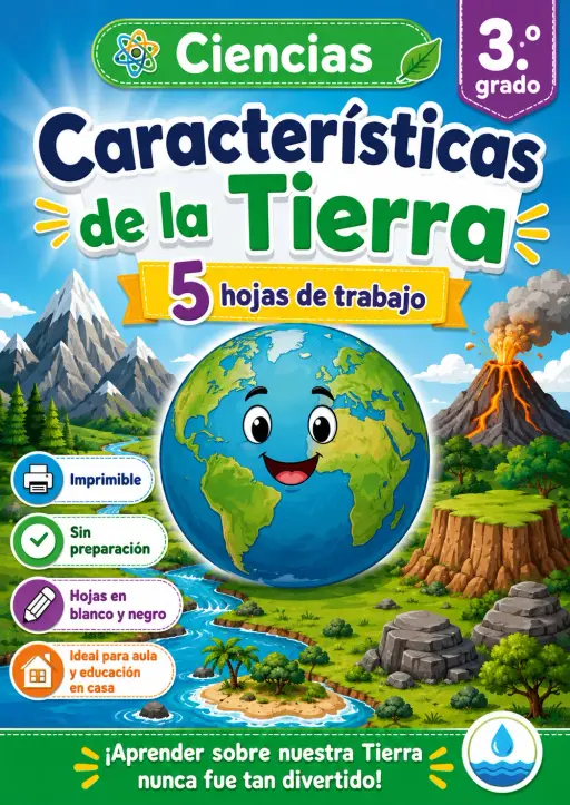 3.º grado - Características de la Tierra - Paquete de ciencias en español