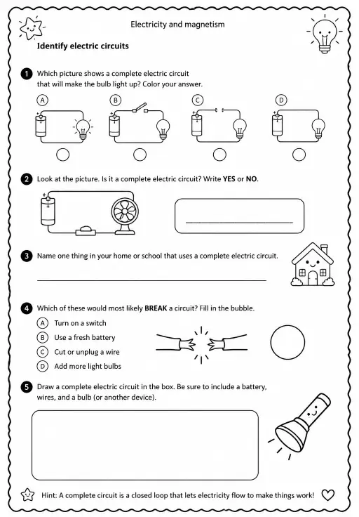 Identify electric circuits