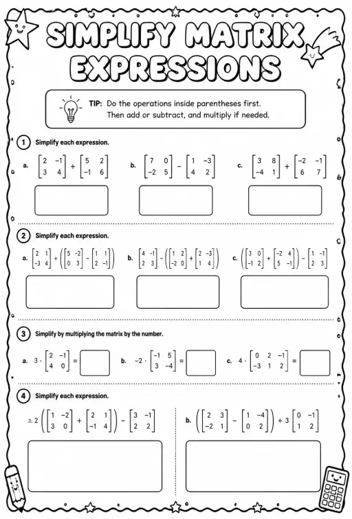 Simplify matrix expressions