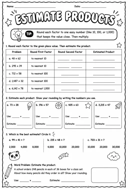 Estimate products
