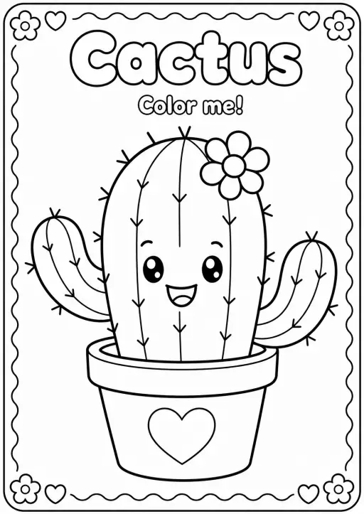 Cactus Coloring Pages