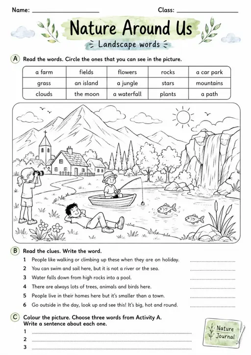 Cambridge MOVERS - Nature Around Us | Free Worksheet