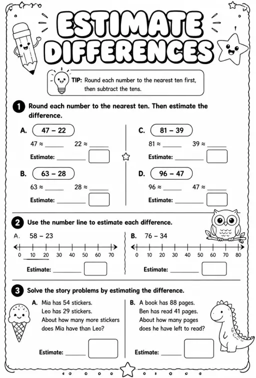 Estimate differences