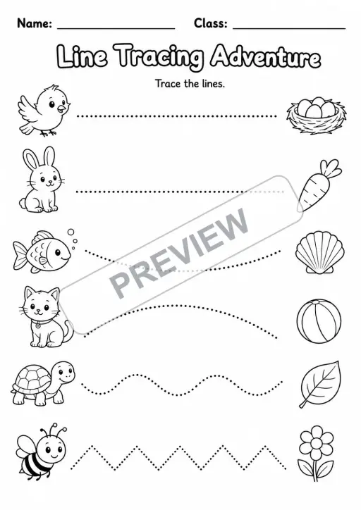 Handwriting and Fine Motor Practice | 3 Worksheets | PreK-Kindergarten