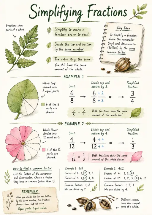 Simplifying Fractions Infographic
