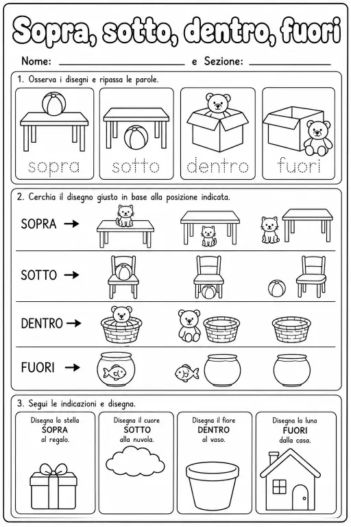 Sopra, sotto, dentro, fuori - Scuola dell'infanzia