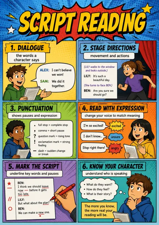 Script Reading Drama Infographic
