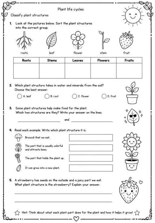 Classify plant structures
