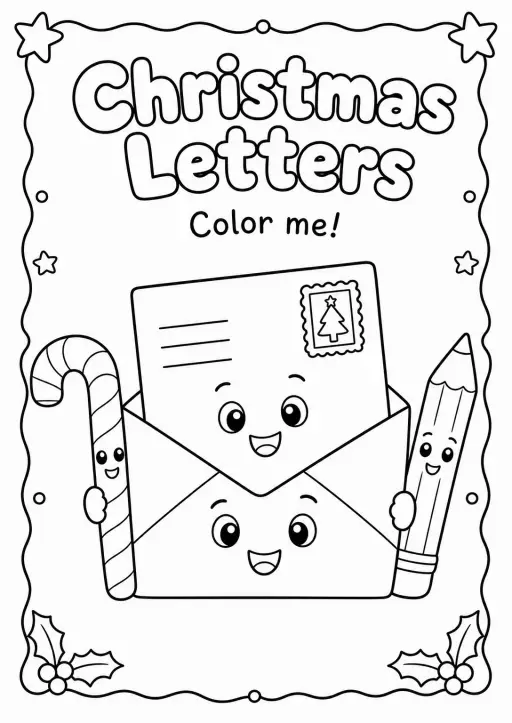 Christmas Letters Coloring Page