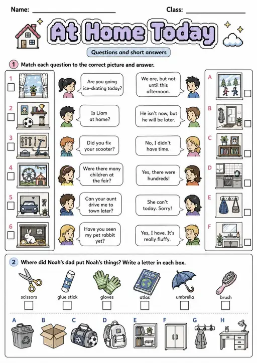 Cambridge Flyers - Questions and short answers | Free Worksheet