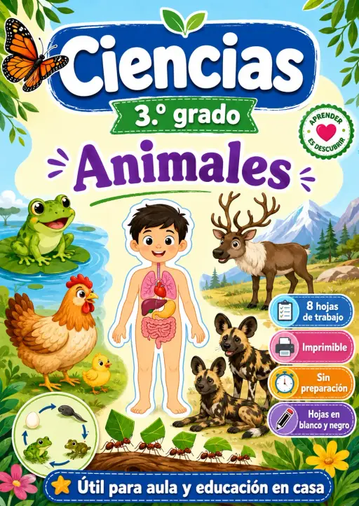 3.º grado - Animales - Paquete de ciencias en español