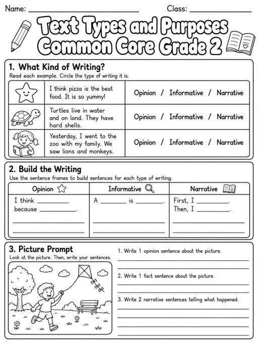 Text Types and Purposes Common Core Grade 2