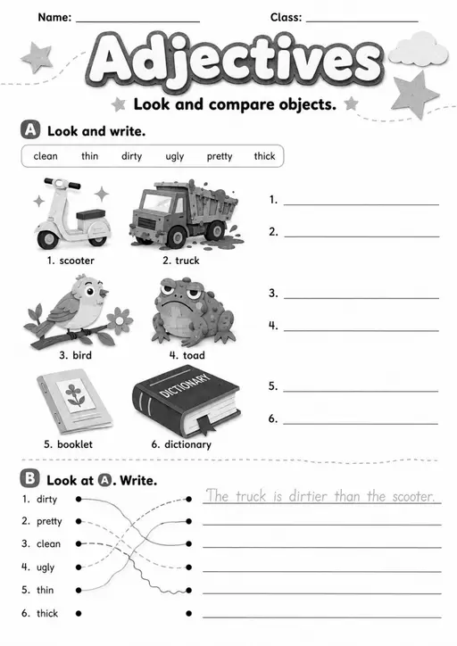 Adjectives | Grade 2 Vocabulary Worksheet