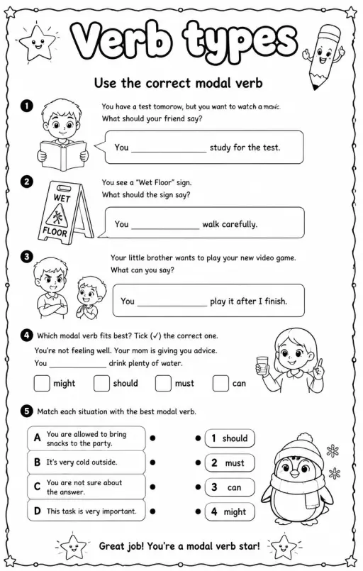 Use the correct modal verb