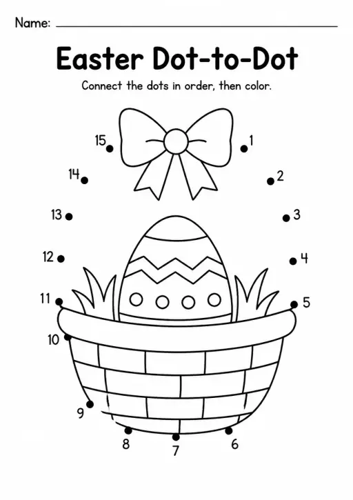 Easter Dot-to-Dot — Kindergarten