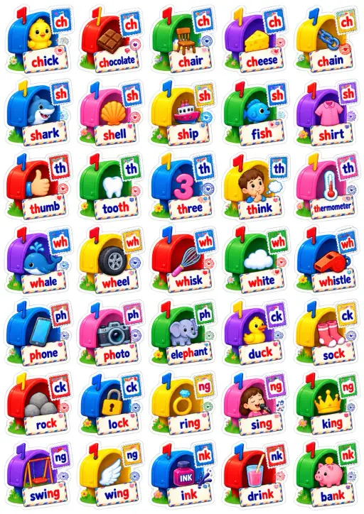 Phonics Beginning Blends English Vocabulary Stickers