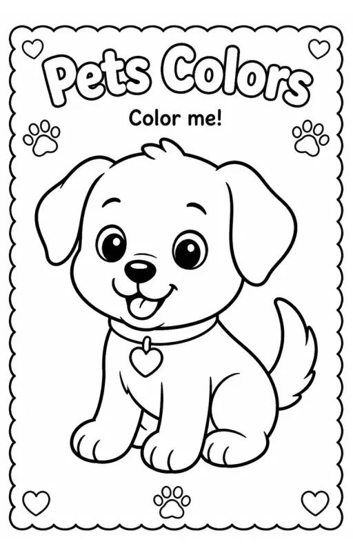 Pets Colors Coloring Page
