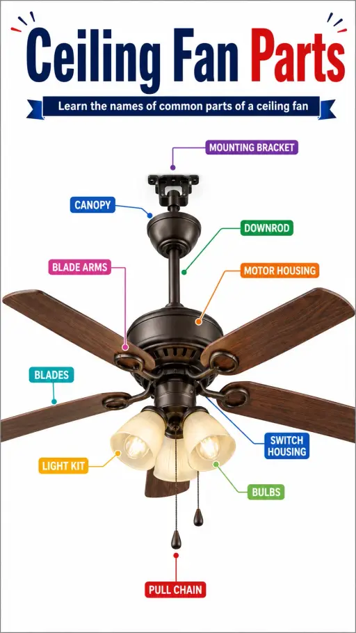 Ceiling Fan Parts Infographic