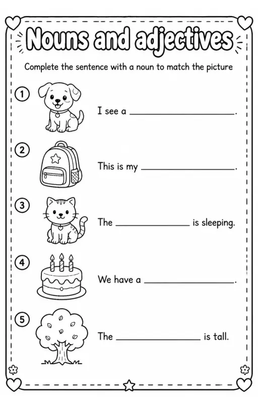 Complete the sentence with a noun to match the picture