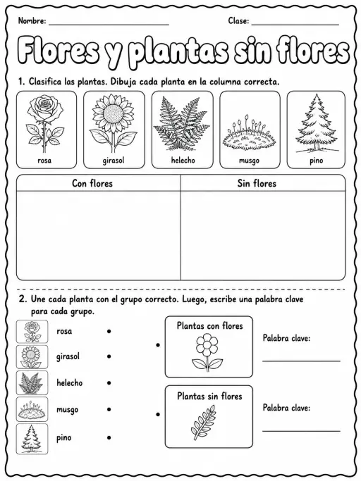 3.º grado - plantas - Paquete de fichas - Conjunto 4