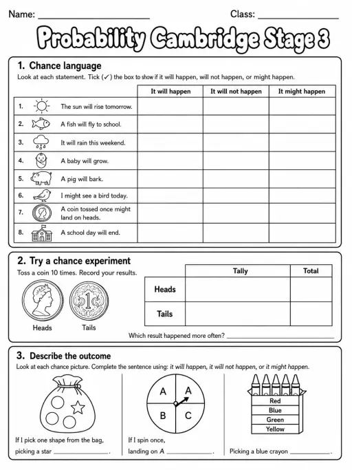 Probability Cambridge Stage 3