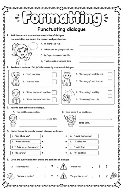 Punctuating dialogue