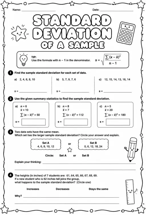 Standard deviation of a sample