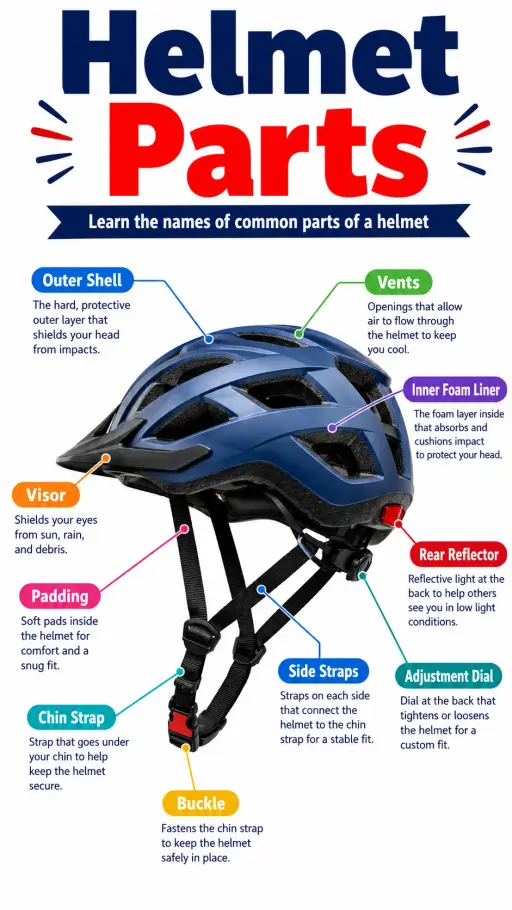 Helmet Parts Infographic