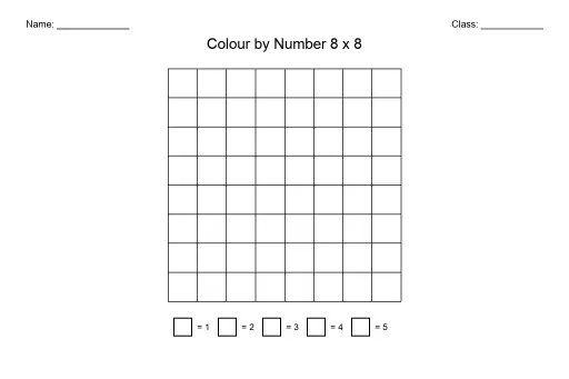Pixel Colour-by-Number 8x8 (Blank)