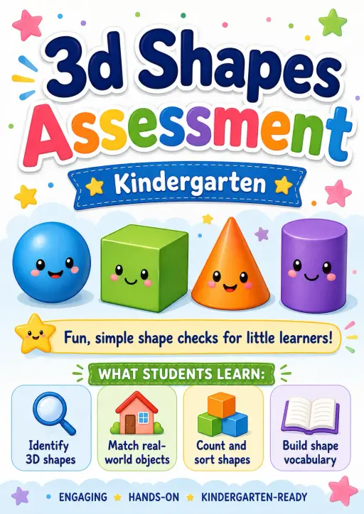 3d Shapes Assessment Worksheet Pack