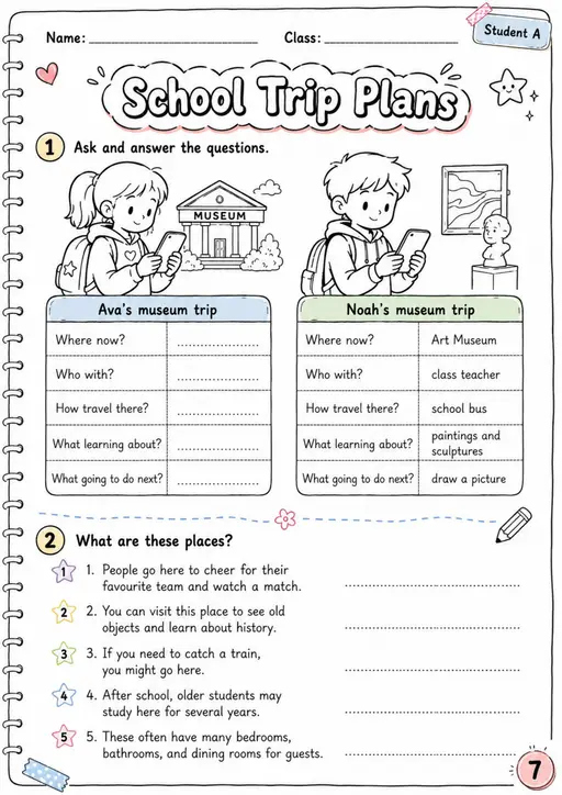 Cambridge Flyers - School Trip Plans | Free Worksheet
