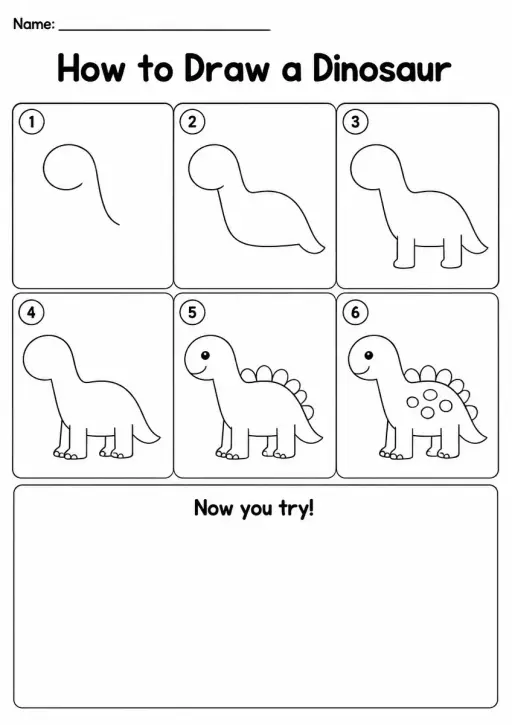 How to Draw a Dinosaur — Kindergarten