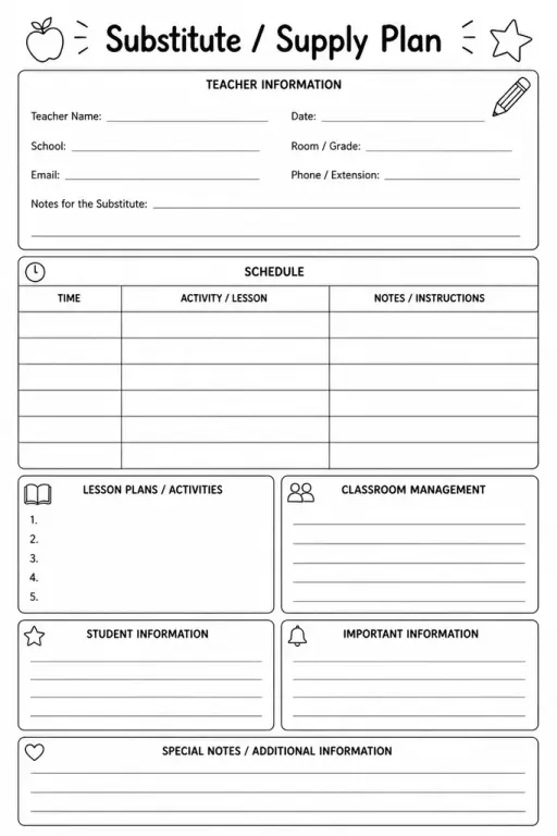 Substitute / Supply Plan