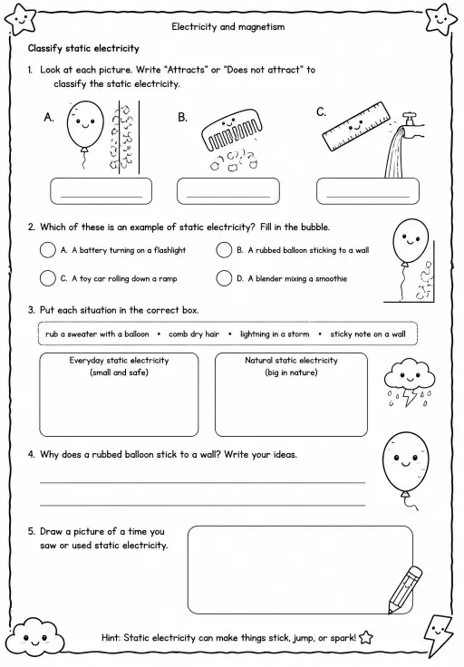 Classify static electricity