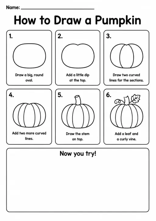 How to Draw a Pumpkin — Grade 2