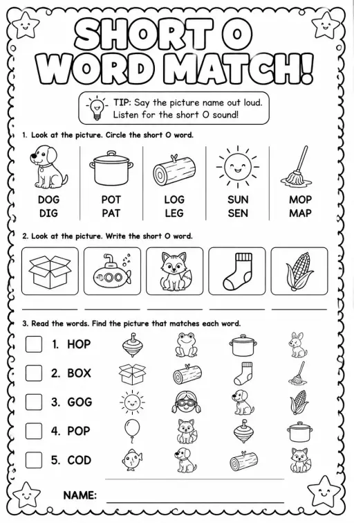 Choose the short o word that matches the picture: uppercase