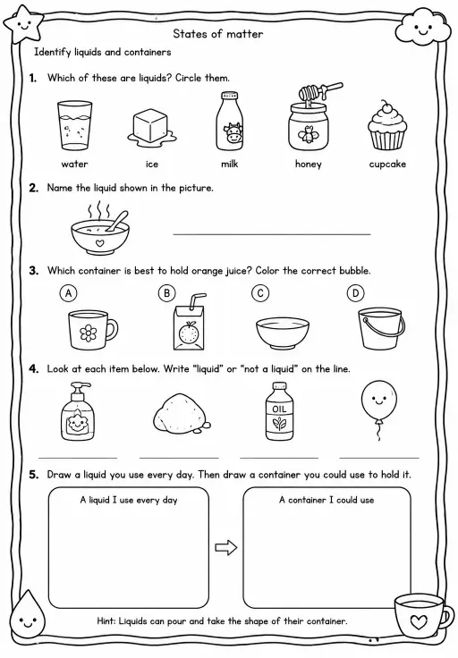 Identify liquids and containers