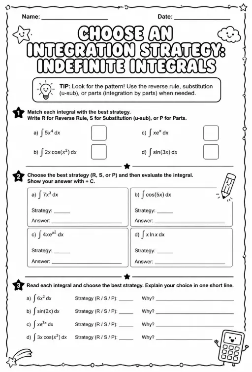 Choose an integration strategy: indefinite integrals