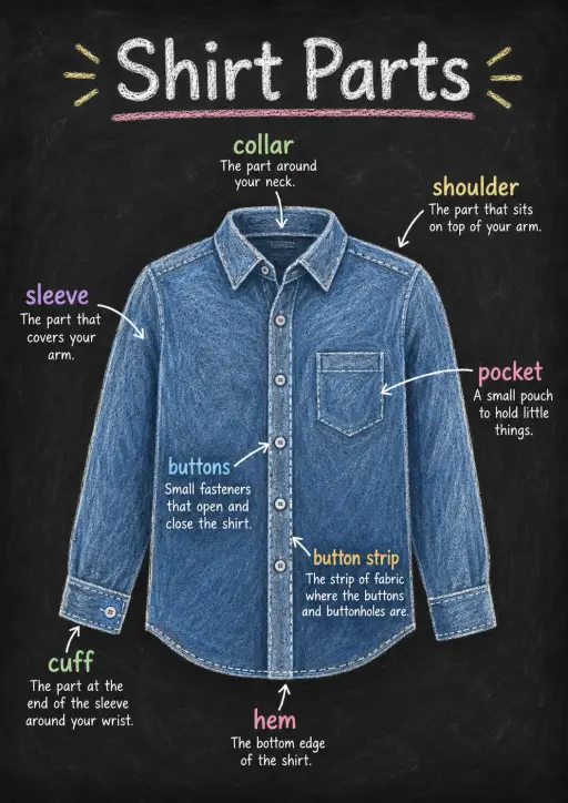 Shirt Parts Clothing Items Infographic
