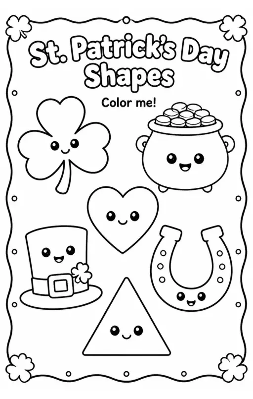 St. Patrick's Day Shapes Coloring Page