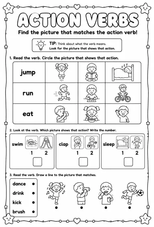 Find the picture that matches the action verb