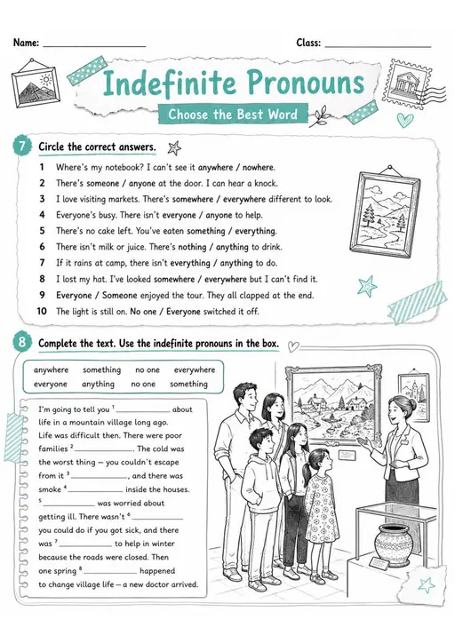 Indefinite Pronouns 2 | Grade 5 Grammar Worksheet