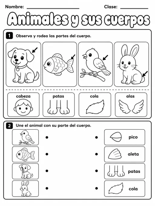 3.º grado - animales y hábitats - Paquete de fichas - Conjunto 2