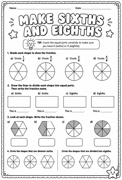 Make sixths and eighths