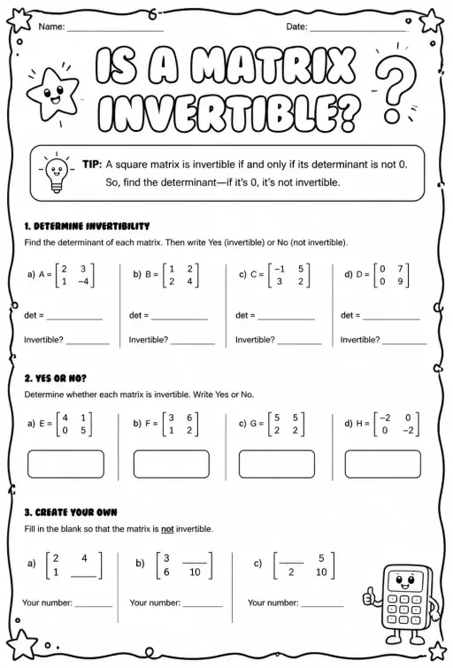 Is a matrix invertible?