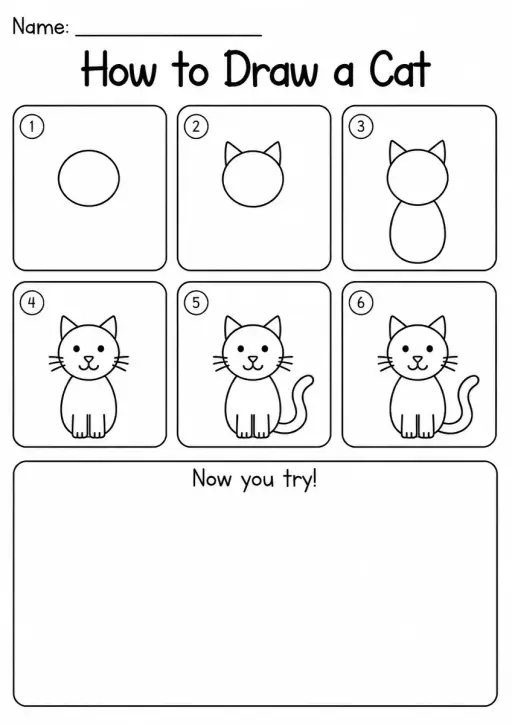 How to Draw a Cat — Grade 2