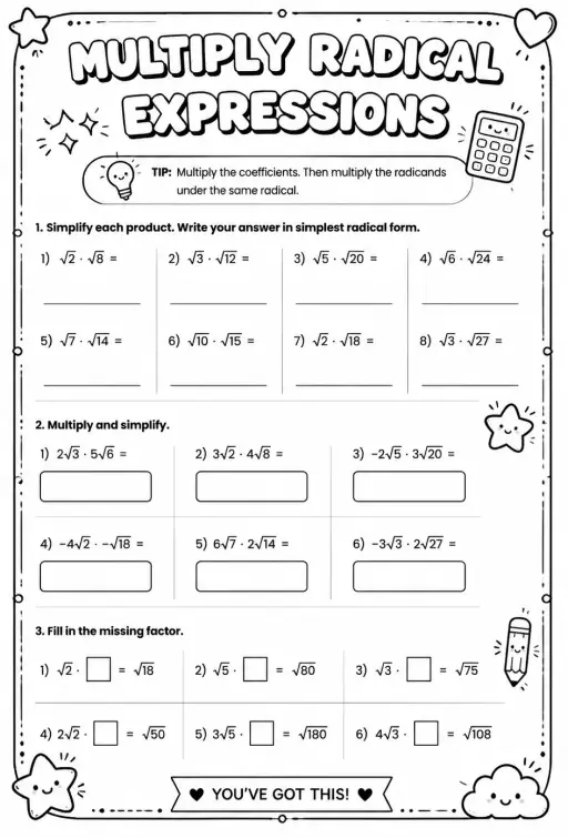 Multiply radical expressions