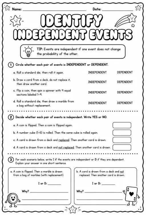 Identify independent events