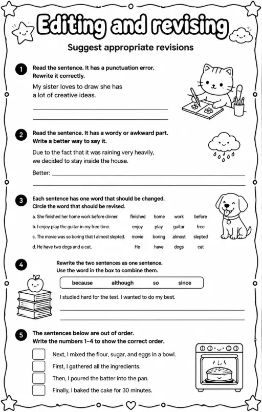 Suggest appropriate revisions