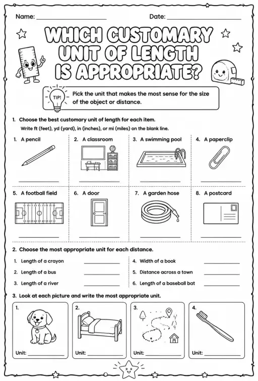 Which customary unit of length is appropriate?
